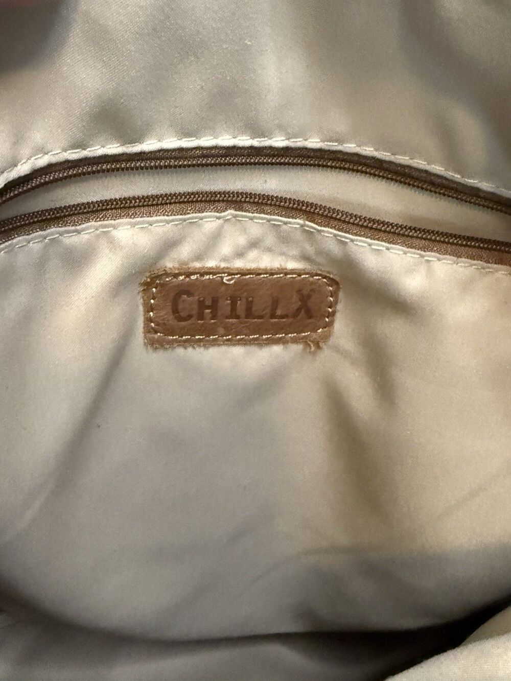 Le Miel Backpack Canvas Suede Denim Bag ChillX size LARGE Western EUC - Picture 12 of 13